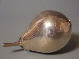 Italian Sterling Silver Figural Pear Life Size Fruit Basket 2