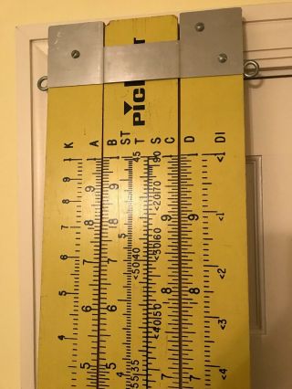 Rare 7 Foot Long Classroom Demonstration Pickett Slide Rule Vintage Wood 5