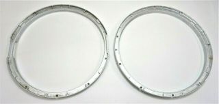 Vintage Tama Chrome Plated Bell Brass Hoops For Snare Drum 14 " Inch