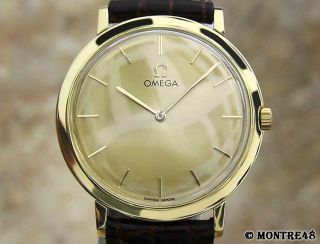 Omega Deville 1970 Swiss Made Mens C620 32mm 18k Solid Gold Vintage Watch Je208