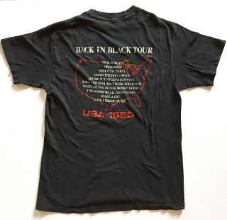 Vintage 1980 Ac Dc " Back In Black " Tour Concert Band Rock Shirt 80s 1980s Acdc