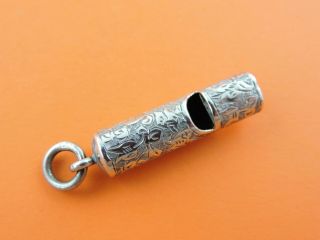 Charming Sampson Mordan Silver Whistle,  London 1892 Antique Sterling