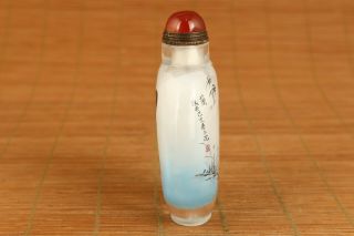 Art chinese old glass hand painting girl figure belle snuff bottle Rare 3