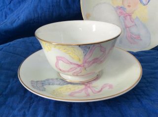 Vintage Noritake Handpainted Cup And Saucer,  And Dessert Plate Signed And Dated 2