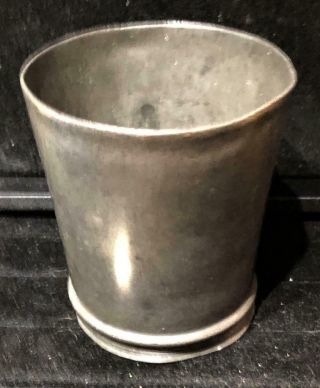 Heavy Antique Pewter Beaker,  Tumbler,  C.  19th Century