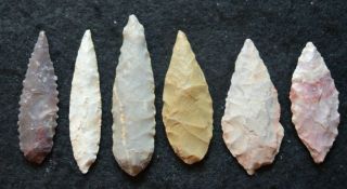 6 Good Sahara Neolithic Ovate Tools,  Some Color