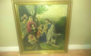 Antique Victorian / Religious Oil On Canvas Painting Signed By Weitz