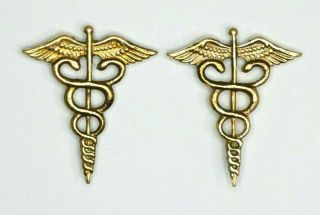 Pre Wwii U.  S.  Army Medical Officer Insignia Meyer Metal Doctor Medic Caduceus