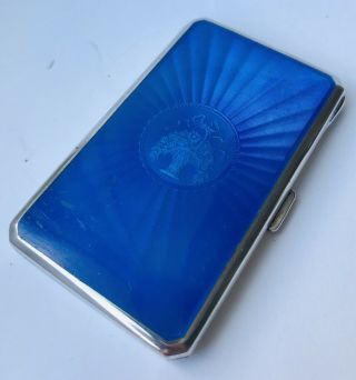 Lovely Austrian Solid Silver Guilloche Enamel Cigarette Case,  C1900