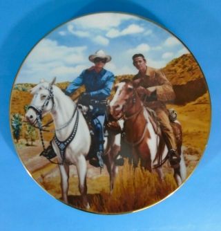The Lone Ranger And Tonto Porcelain Plate Clayton Moore And Jay Silverheels