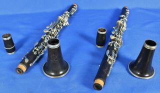 Vintage Buffet Clarinets Bb & A With Mouthpieces and Case 12