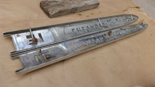 1959 Chevy Truck APACHE 31 FRONT FENDER NAME PLATES GM pair 10