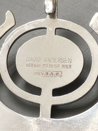 David Andersen Sterling Silver Pendant Bjorn S Ostern Norway Norwegian 7