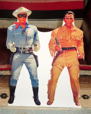 Lone Ranger & Tonto (illustration) Western Tabletop Display Standee 10 1/2 " Tall