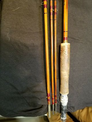 Vintage Signed Tonkin Cane / Governor Split Rod Bamboo 9 