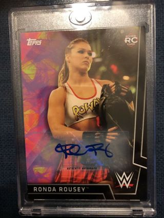 2018 Wwe Woman’s Division Ronda Rousey Black Parallel Rookie Auto /5 Rare