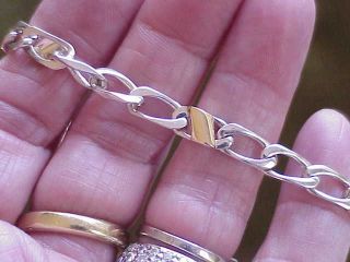 Tiffany & Co 18k Gold & Sterling Silver Bracelet 7 3/4 " 6 Mm Wide