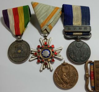 Japanese Silver 5th Order Of Sacred Treasure Japan Medal 1920 Siberia War Badge
