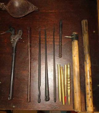 RARE VINTAGE 11 VARIOS HAND TATTOO NEEDLE FROM AROUND THE WORLD BORNEO,  THAILAND 3