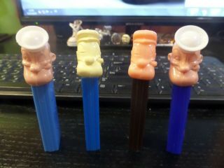 4 Pez Vintage Popeye A And B Rare Colors Heads No Feet