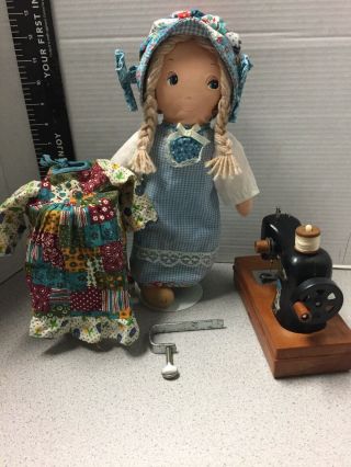 Vintage Holly Hobbie Childrens Sewing Machine Parts or Decor c.  1975,  Doll Dress 2