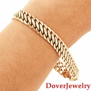 Italian Milor 14k Yellow Gold Double Curb Link Chain Bracelet 8.  3 Grams Nr
