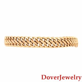 Italian Milor 14K Yellow Gold Double Curb Link Chain Bracelet 8.  3 Grams NR 3