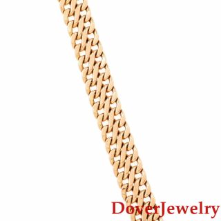 Italian Milor 14K Yellow Gold Double Curb Link Chain Bracelet 8.  3 Grams NR 4