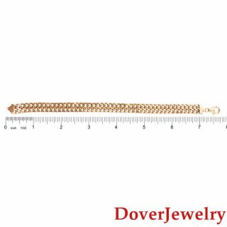 Italian Milor 14K Yellow Gold Double Curb Link Chain Bracelet 8.  3 Grams NR 6