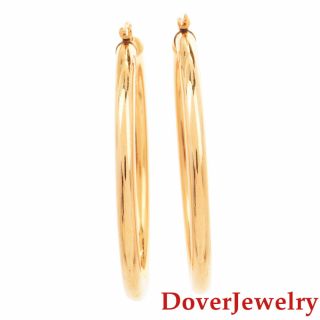 Designer Carla 14K Yellow Gold Hoop Earrings NR 3