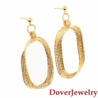 Italian Milor 14K Yellow Gold Dangle Multi - Strand Hoop Earrings NR 2