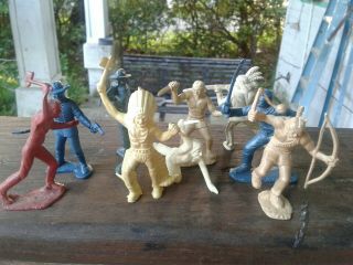 Vintage Marx Fort Apache rin tintin 60mm cavalry & Indians 50s 2