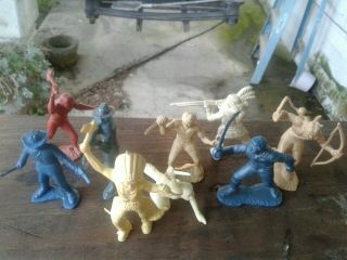 Vintage Marx Fort Apache rin tintin 60mm cavalry & Indians 50s 3