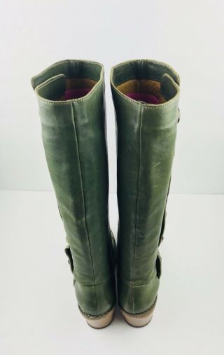 FIORENTINI,  BAKER BOOTS 36 RARE VINTAGE BUTTON GREEN LEATHER $650 BARNEYS NYC 5