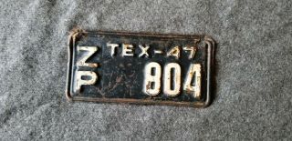 1947 Texas Motorcycle License Plate 3 Digit Paint Very Rare