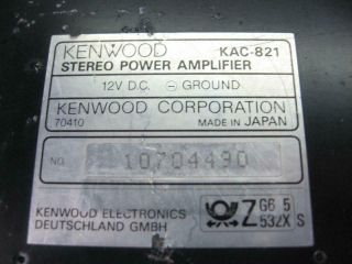2x Car Audio Stereo Amplifier Kenwood KAC - 821 (1) Pair Amps Vintage Good 7