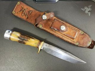 Randall Made Model 14 Usmc Knife Vietnam Era 6 " Fixed Vintage Blade & Sheath