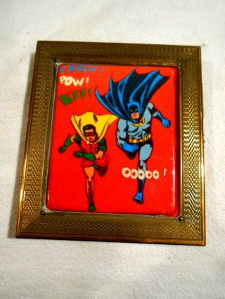 Vintage Batman & Robin Brass Cigarette Case 3 1/2 X 3