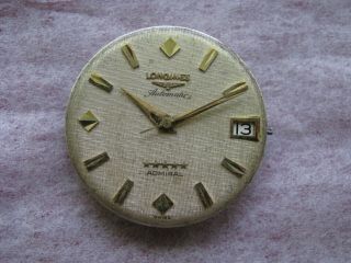 Vintage Longines Admiral 18K Gold Automatic Mens Wrist Watch,  Linen Texture Dial 3