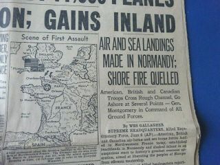 June 6,  1944 St Louis Newspaper,  Allies Invade Normandy,  Stan Musial 3