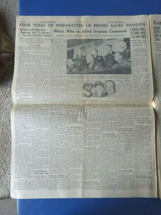 June 6,  1944 St Louis Newspaper,  Allies Invade Normandy,  Stan Musial 7