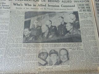 June 6,  1944 St Louis Newspaper,  Allies Invade Normandy,  Stan Musial 8