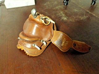 Vintage 1944 Hand Made Miniature Tooled Leather Saddle Denver Colo.  Pat Numbered