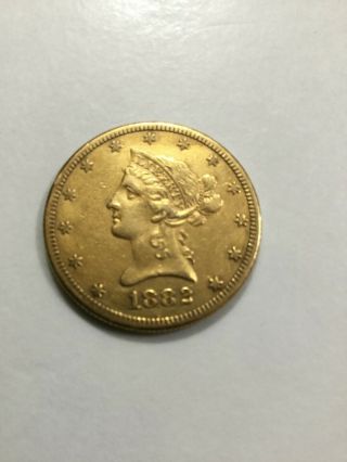 Rare 1882 - S $10 Eagle Liberty Head Gold Coin - Au