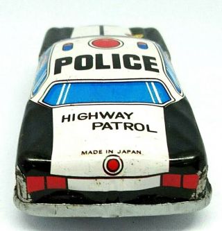 RARE & VINTAGE TIN TOY FRICTION HIGHWAY PATROL POLICE CAR JAPAN 3