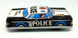 RARE & VINTAGE TIN TOY FRICTION HIGHWAY PATROL POLICE CAR JAPAN 4