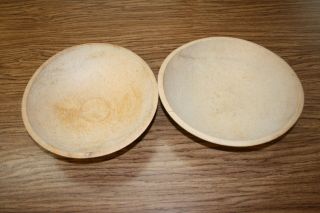 Two (2) Vintage 10 - 11 " Unfinished Wooden Bowls Made From American Beech Or Birch
