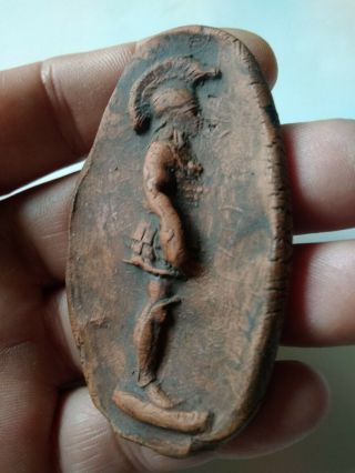 Authentic Roman Terracotta Seal Plaque Panel W/gladiator