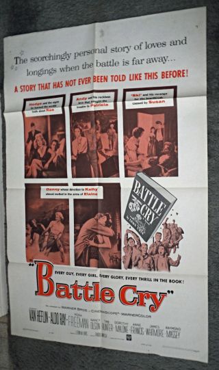 Battle Cry/u.  S.  Marine Corps Ww2 Movie Poster Tab Hunter/dorothy Malone