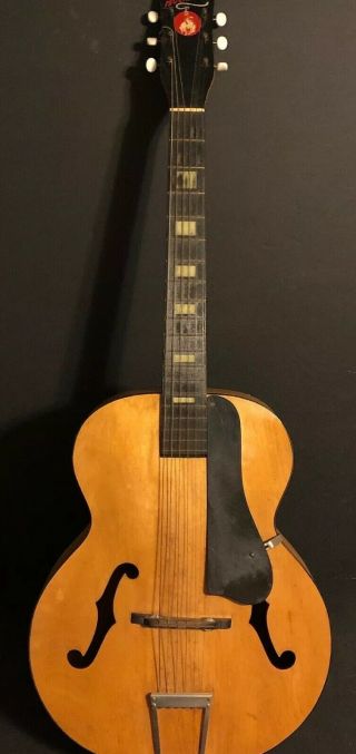 Vintage 1941 Harmony Acoustic Archtop Buckaroo Cowboy Guitar H983 F Note Cut - Out